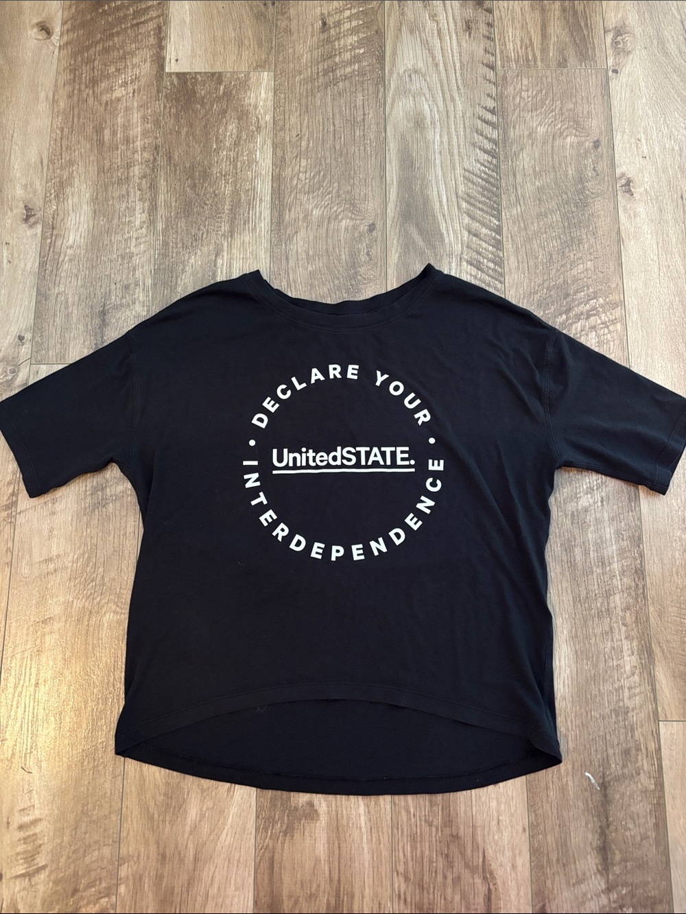 lululemon athletica Black Tee with writing